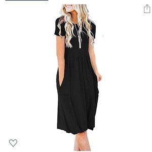 Short sleeve back dress with pockets